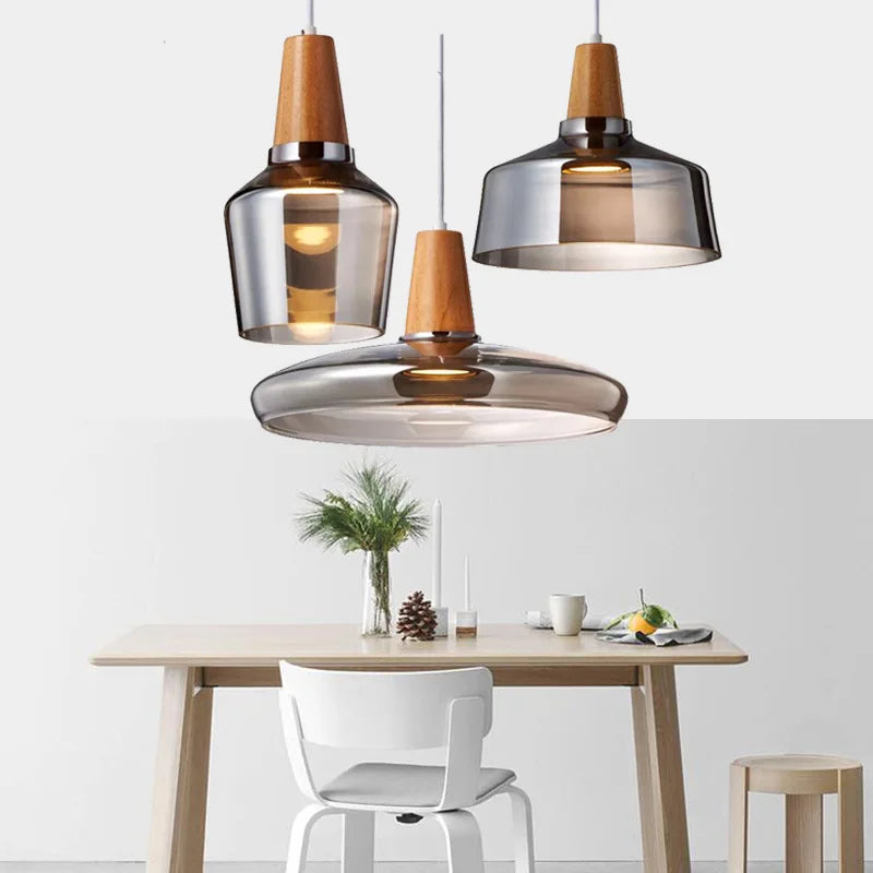 Retro Vintage Pendant Glass Lamp. Lighting Fixture For Indoor Bar, Living and Bedroom Deco