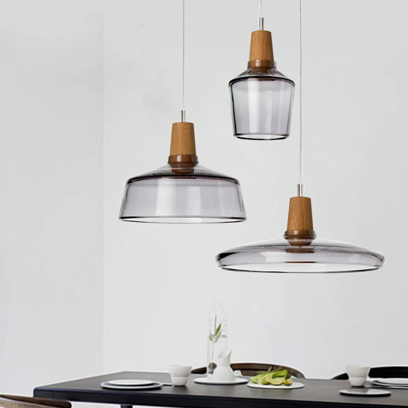 Retro Vintage Pendant Glass Lamp. Lighting Fixture For Indoor Bar, Living and Bedroom Deco