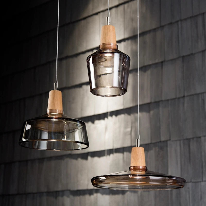 Retro Vintage Pendant Glass Lamp. Lighting Fixture For Indoor Bar, Living and Bedroom Deco
