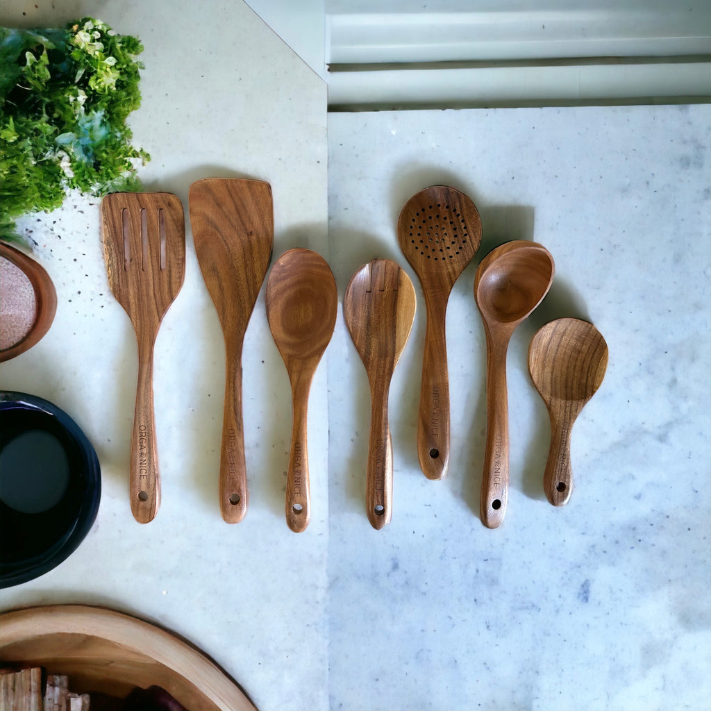 7 Pcs Wooden Spoons