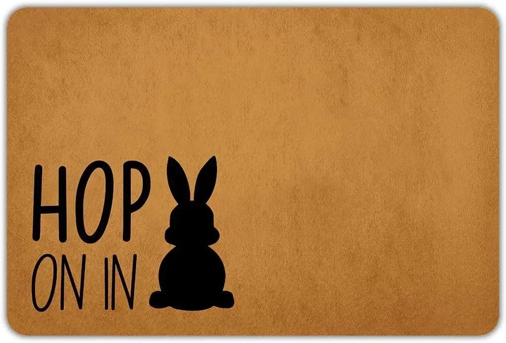 Happy Easter Entrance Floor Mat, Decorative Washable Carpet, Non-slip Easy Clean Rug