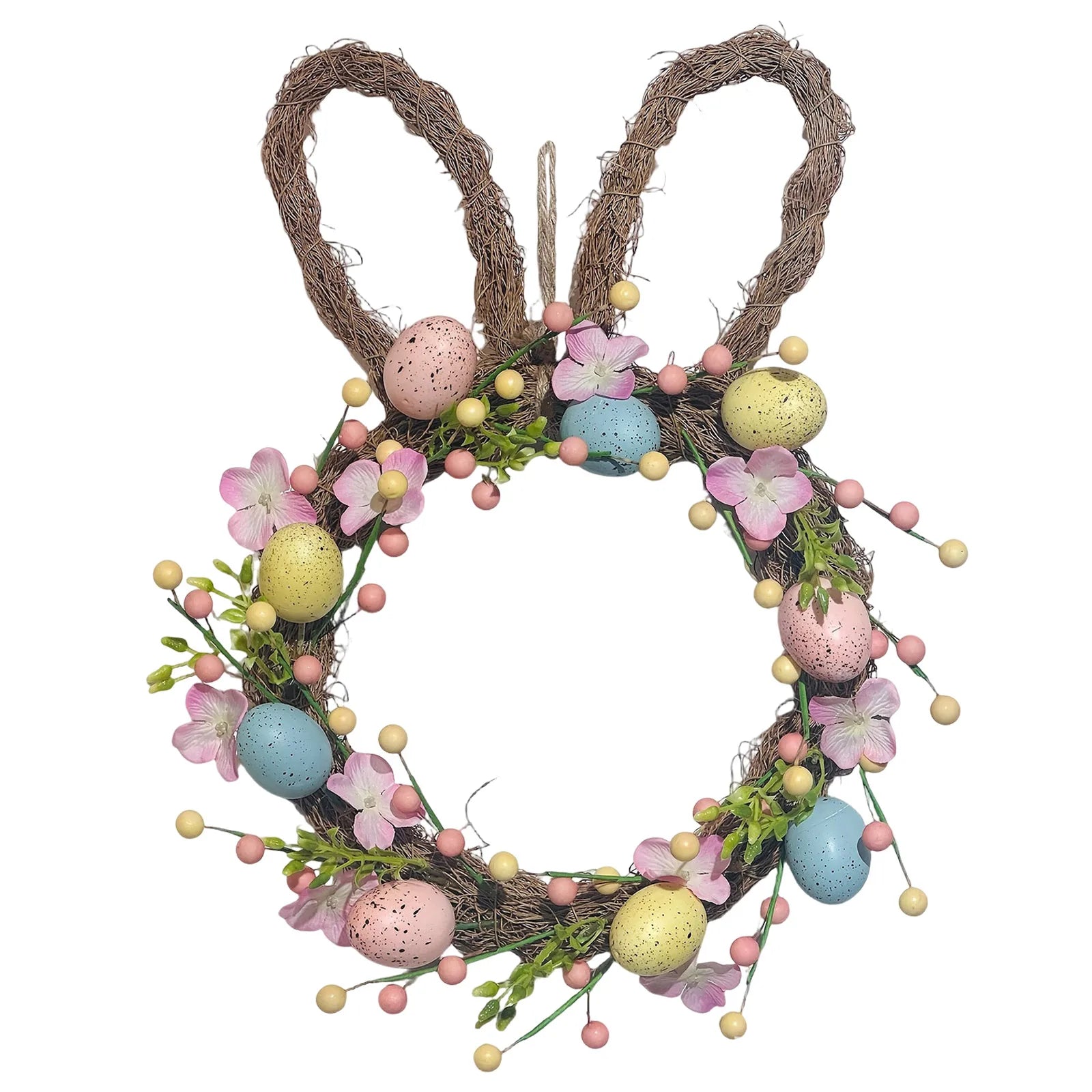 Colorful Festive Eggs Floral Garland, Easter Wreaths For Front Door