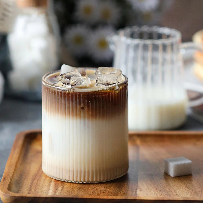 Refreshing Glass Mug For Cold Beverage, Chic Refreshener Drinking Cup, Kitchen Accessory