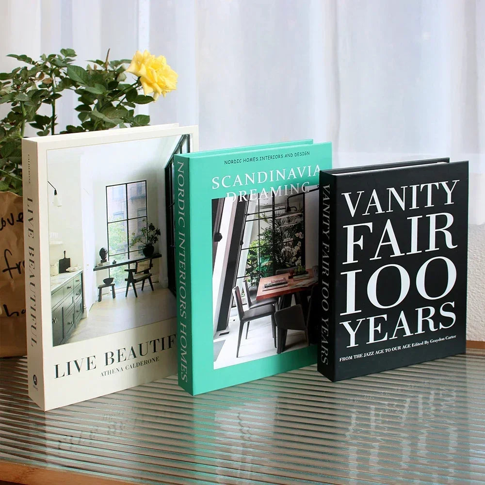 3Pcs Foldable Fashion Fake Books For Room Decoration