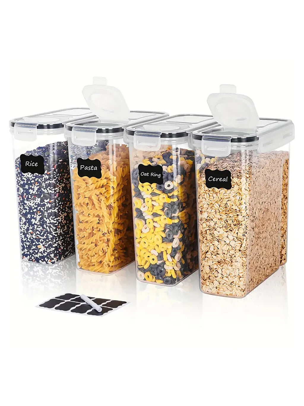 4pcs Large Food Storage Containers With Lids, Airtight Food Storage Containers For Kitchen Pantry Organization And Storage