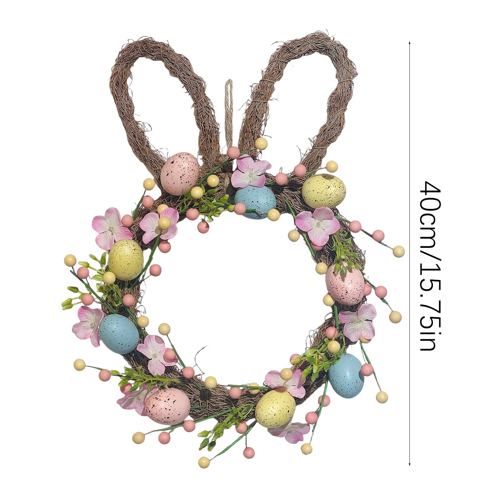 Colorful Festive Eggs Floral Garland, Easter Wreaths For Front Door