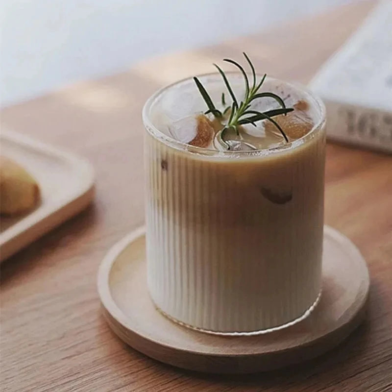 Refreshing Glass Mug For Cold Beverage, Chic Refreshener Drinking Cup, Kitchen Accessory