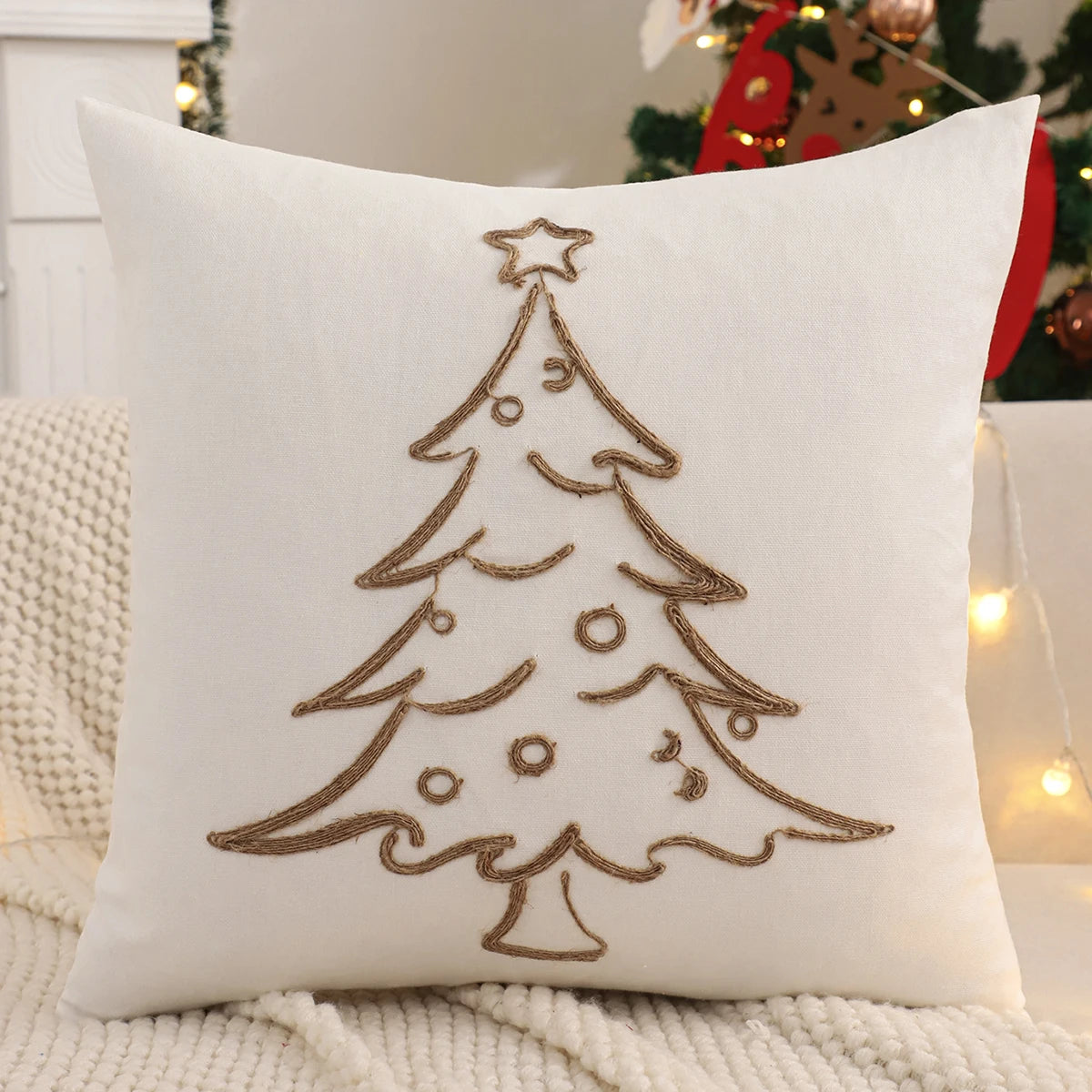 Christmas Pillow Cover Christmas Tree Reindeer Snowflake Winter
