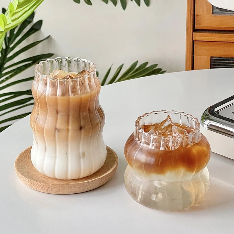 Refreshing Glass Mug For Cold Beverage, Chic Refreshener Drinking Cup, Kitchen Accessory