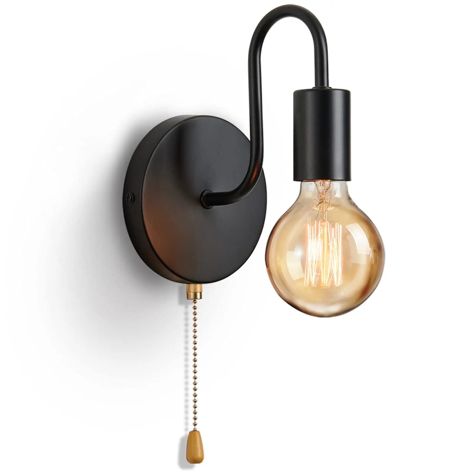 Industrial Wall Lamp Iron Black Indoor Lighting For Bedside, Bathroom, Bedroom Wall Light Fixture Decor