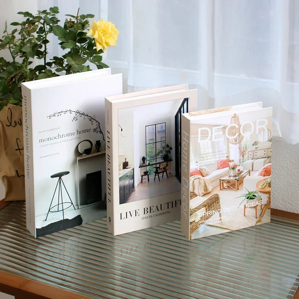 3Pcs Foldable Fashion Fake Books For Room Decoration