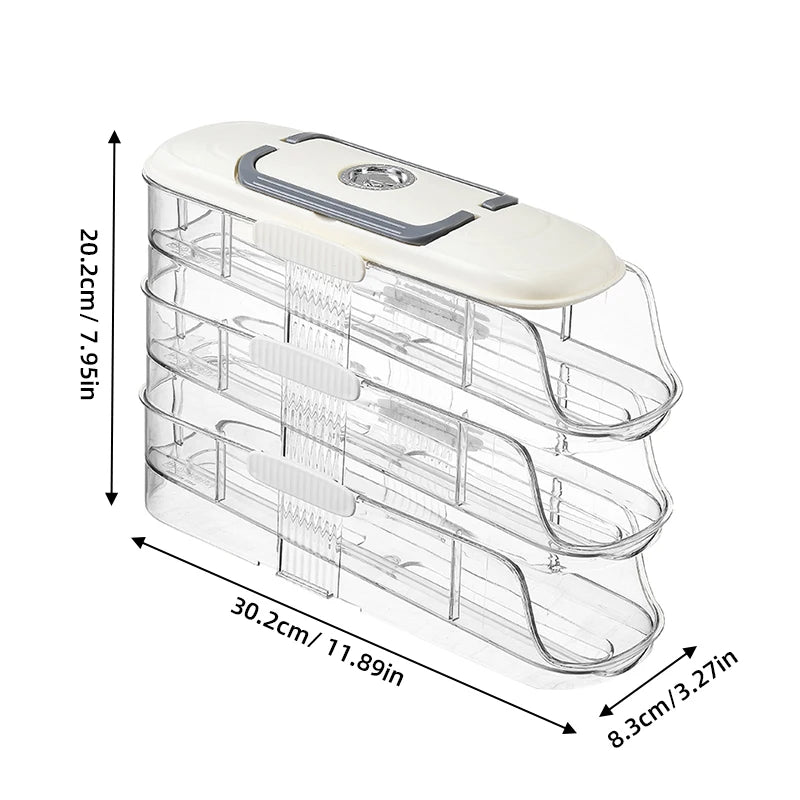 Automatic rolling egg box, refrigerator egg rack