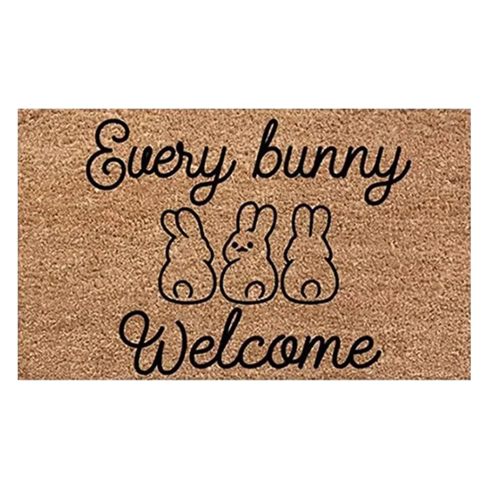 Happy Easter Entrance Floor Mat, Decorative Washable Carpet, Non-slip Easy Clean Rug