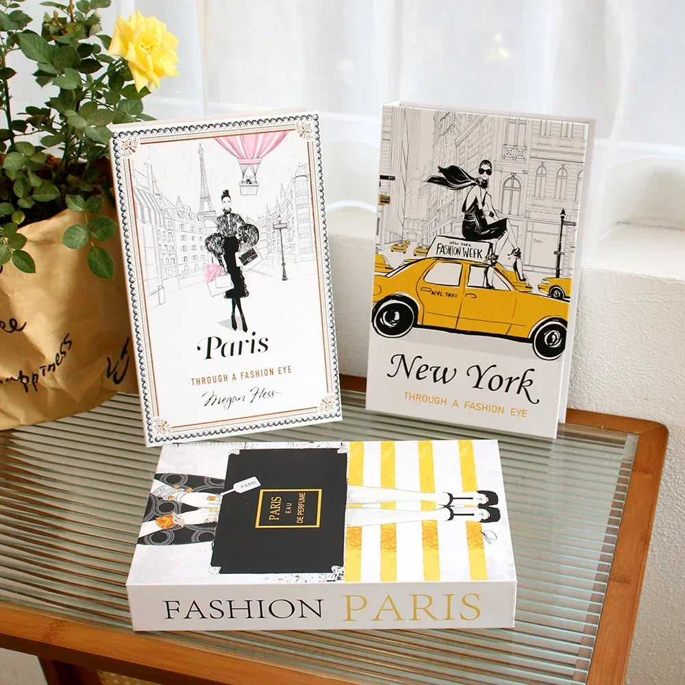 3Pcs Foldable Fashion Fake Books For Room Decoration