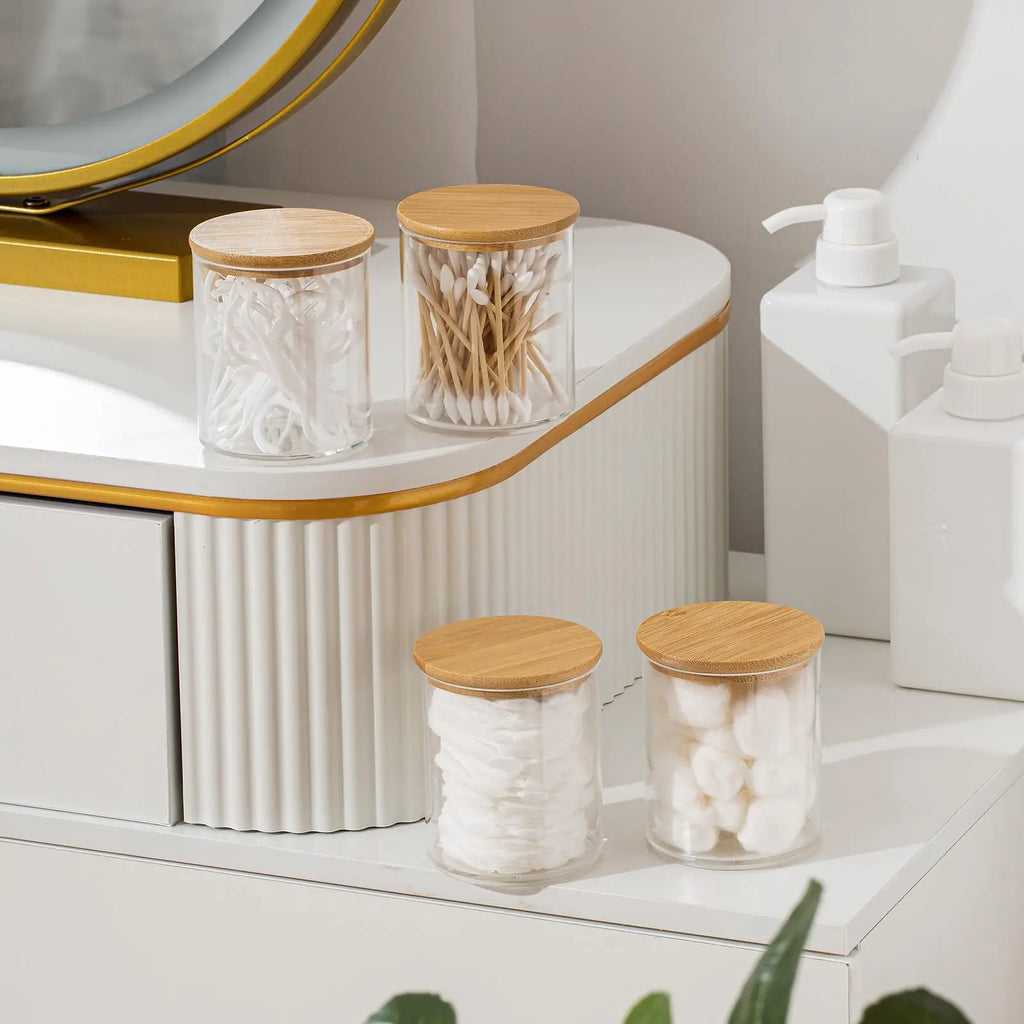 Jar Organizer Container For Cotton Pad, Cotton Ball, Swabs, Hair Ties Storage