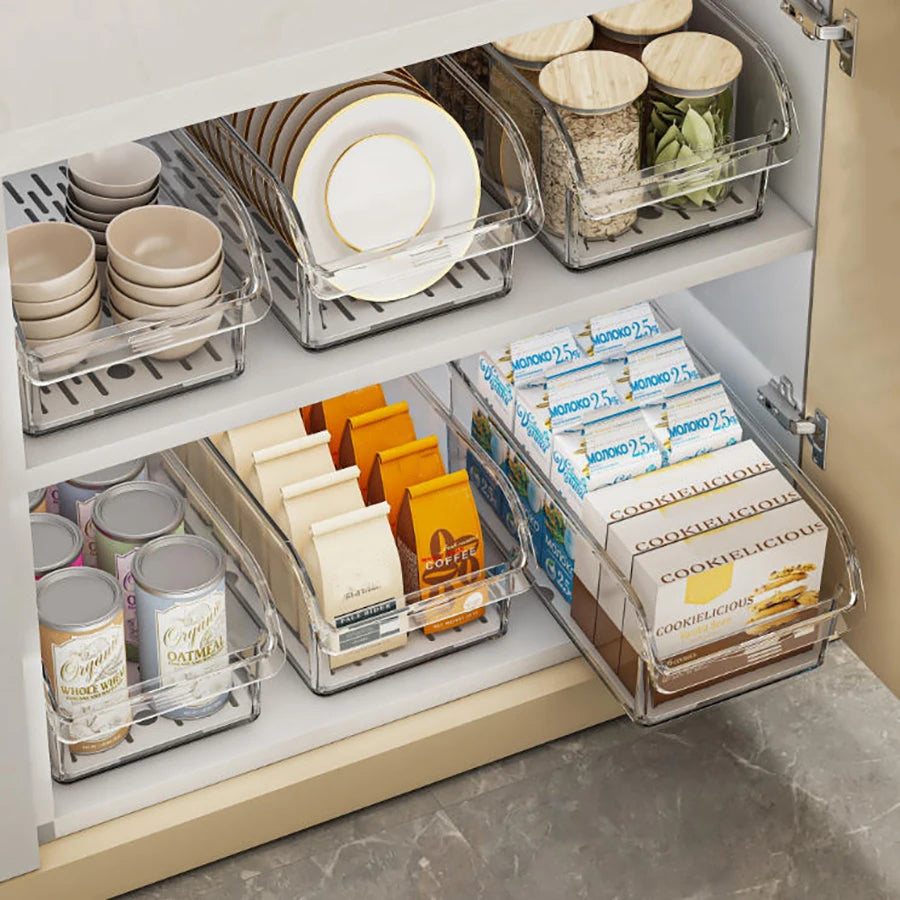 Organizer Bins with Handle, Pantry Organization, Fridge Organizer