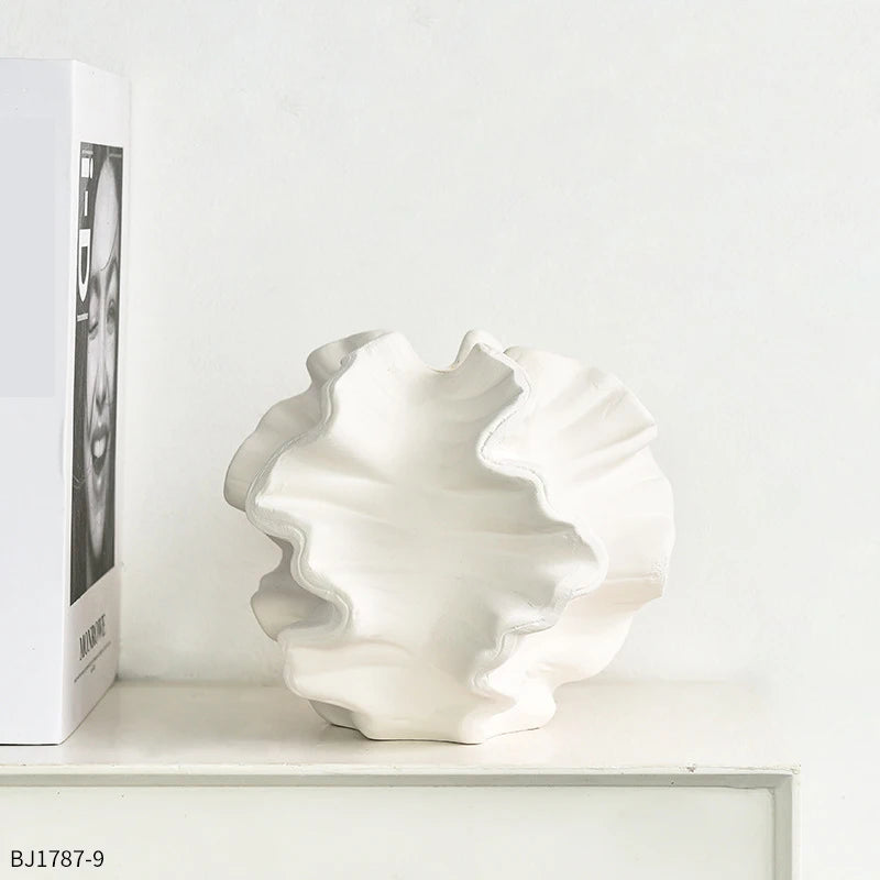 Minimalist Mirage Coral Ceramic Vase Art For Living Room, Desktop