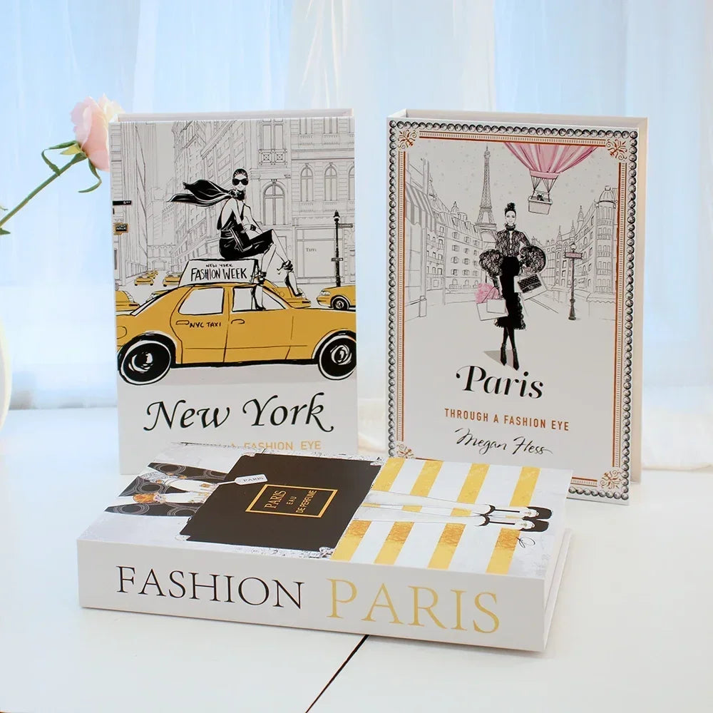 3Pcs Foldable Fashion Fake Books For Room Decoration