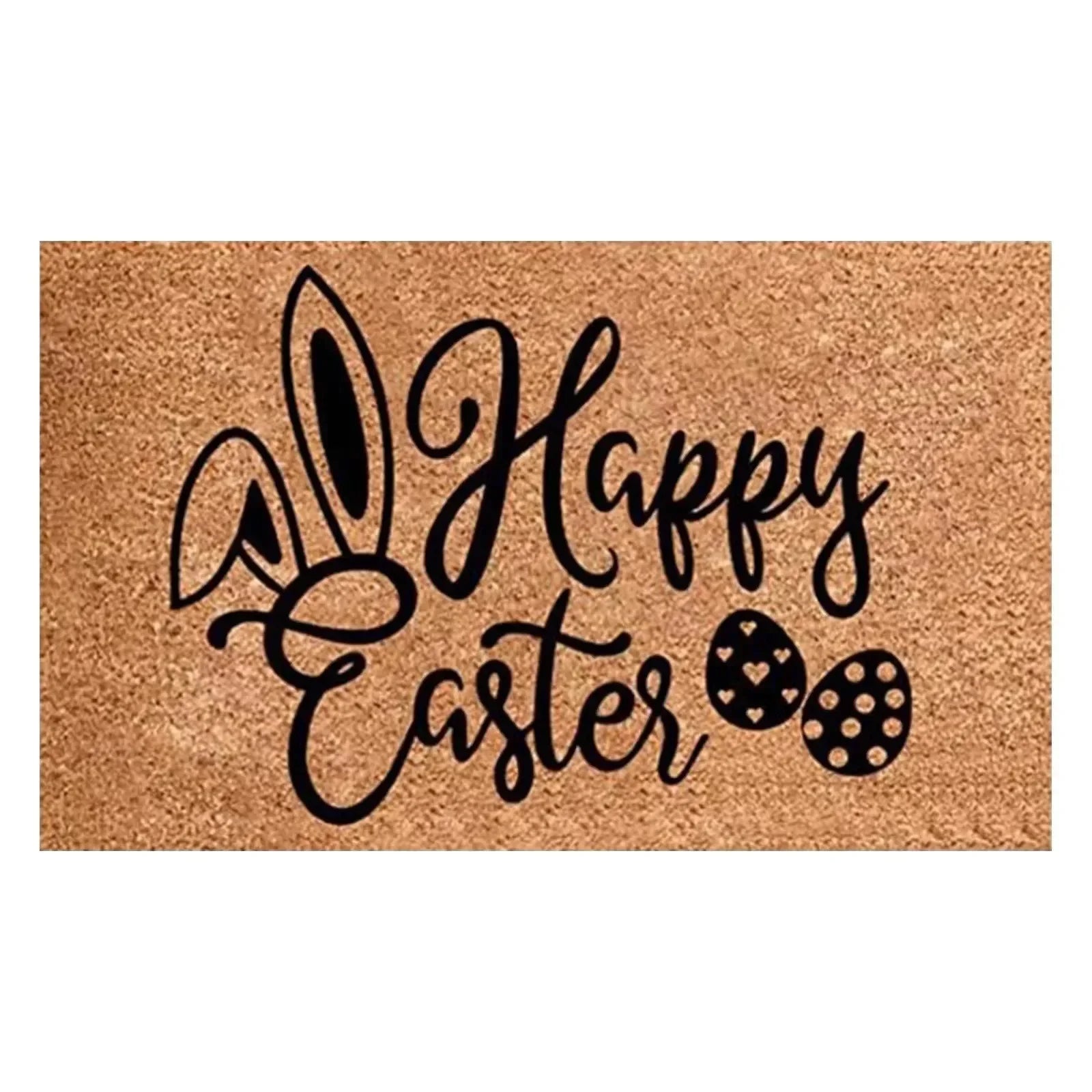 Happy Easter Entrance Floor Mat, Decorative Washable Carpet, Non-slip Easy Clean Rug