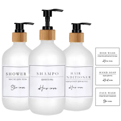 Soap Dispenser Bottle Shampoo, Shower Gel and Lotion Bottle Refillable