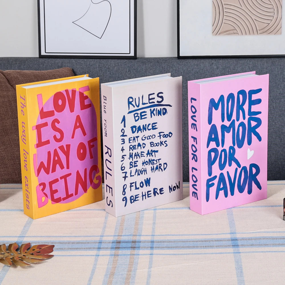 3Pcs Foldable Fashion Fake Books For Room Decoration