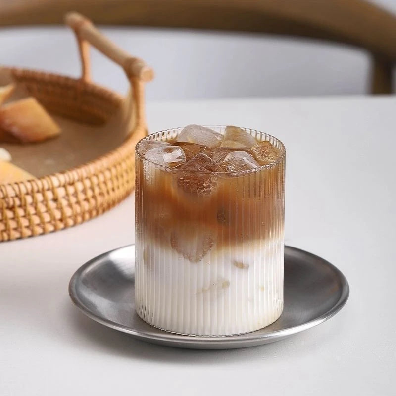 Refreshing Glass Mug For Cold Beverage, Chic Refreshener Drinking Cup, Kitchen Accessory