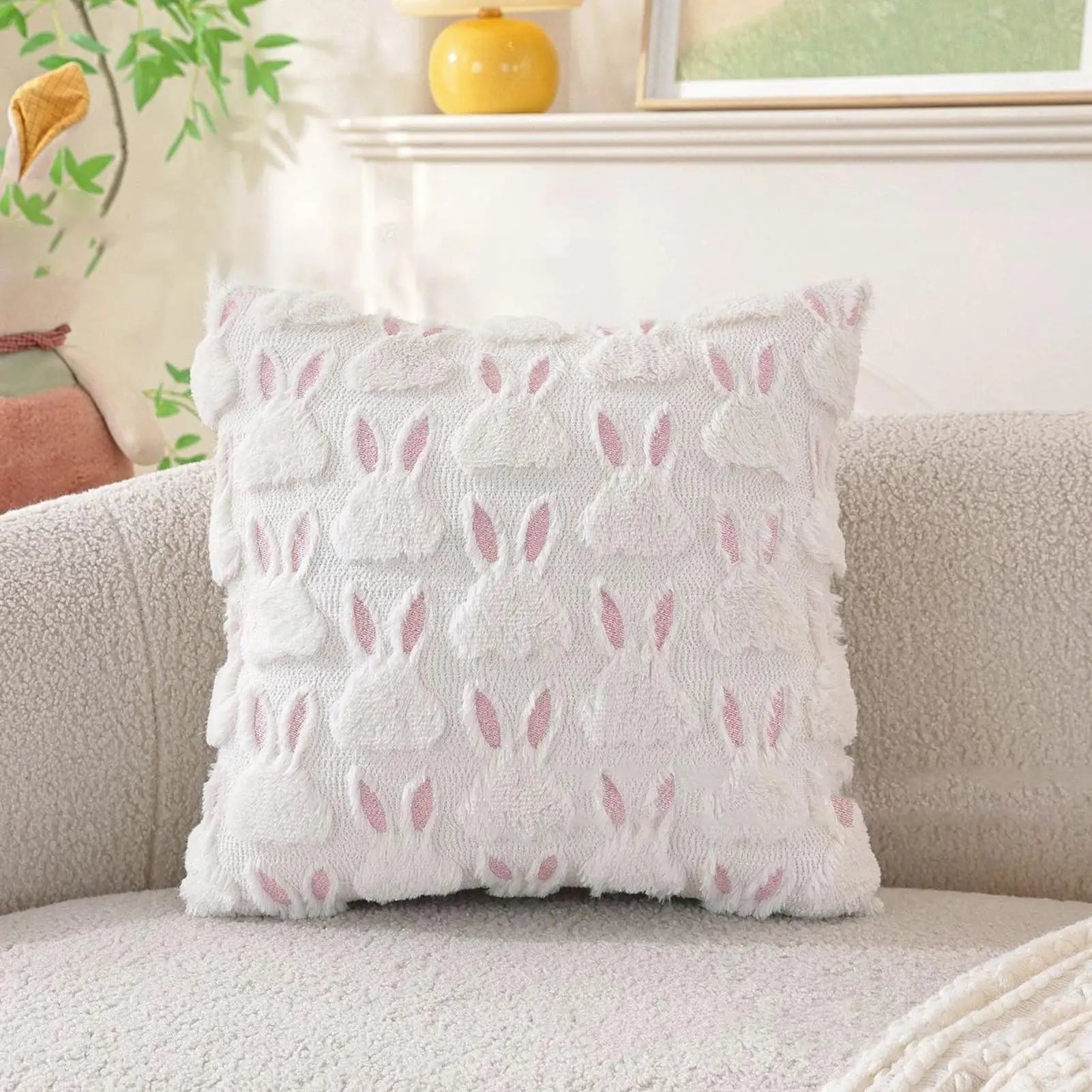 Easter Rabbit Pillowcase 45x45cm For Cozy Sofa, Cushion Cover Home Decor