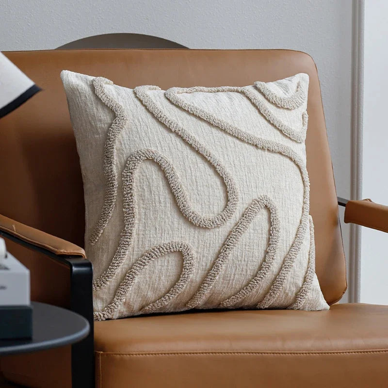Boho Style Decorative Throw Pillow Cover Soft Geometric Lines