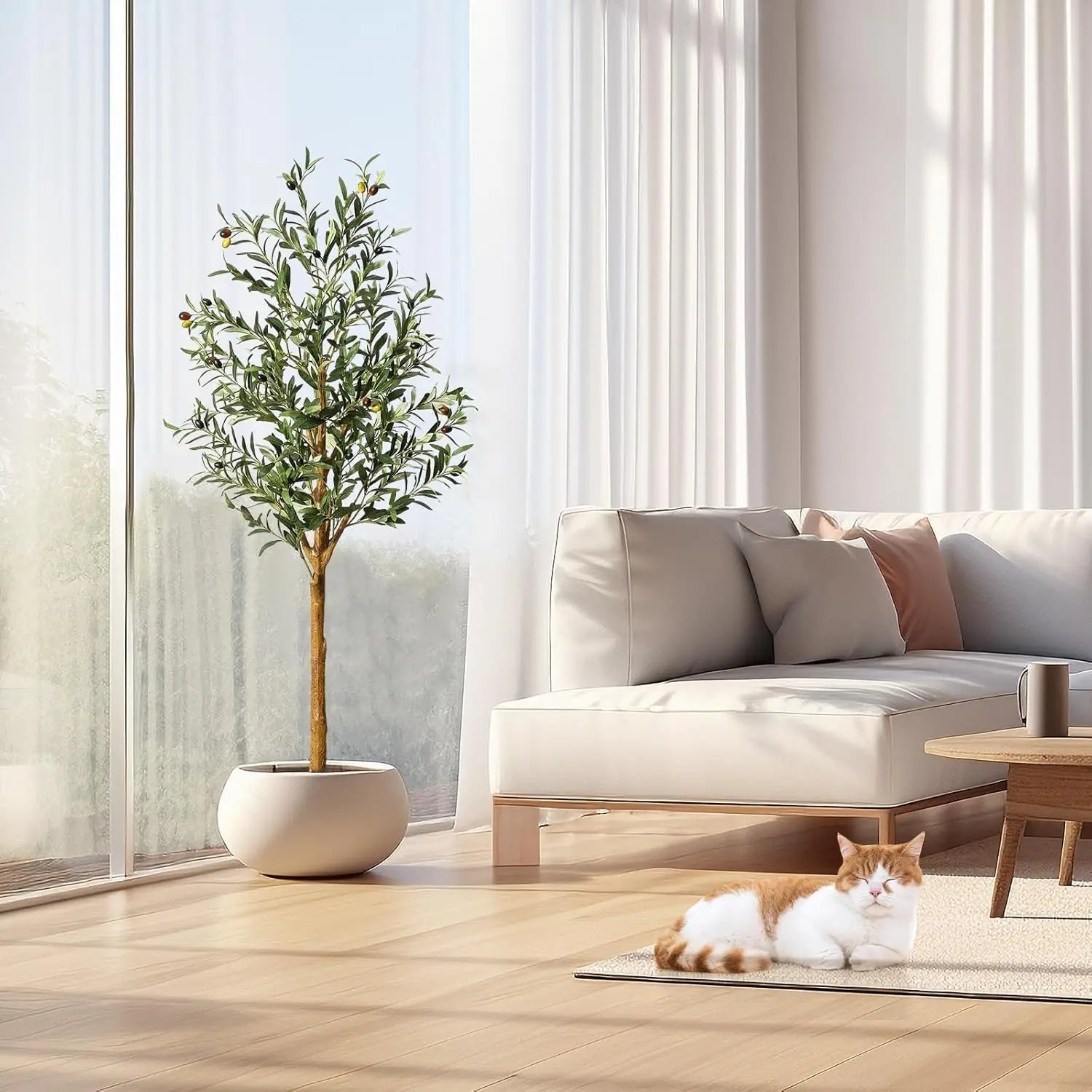 Olive Tree 5ft Large Artificial Plant in Pot for Home Bedroom Decor