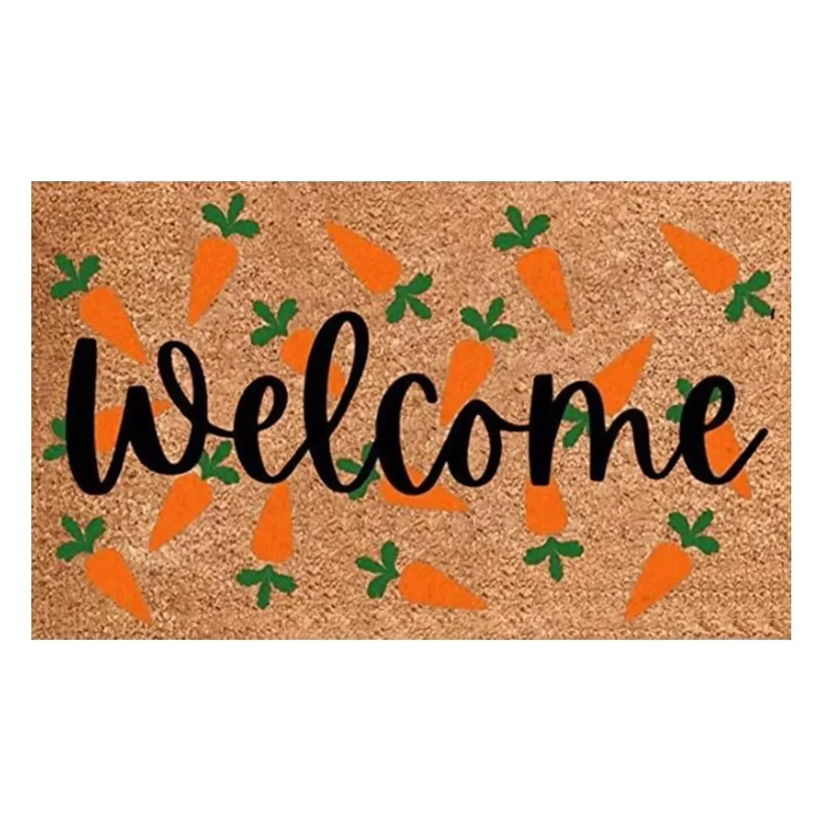 Happy Easter Entrance Floor Mat, Decorative Washable Carpet, Non-slip Easy Clean Rug
