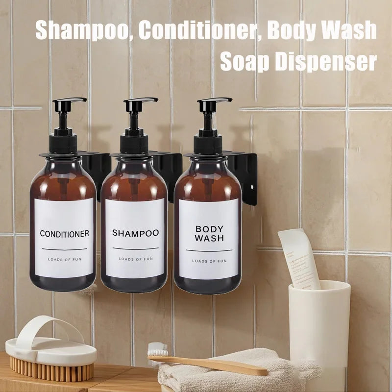 Soap Dispenser For Shampoo, Conditioner And Body Wash With Hook Hanger