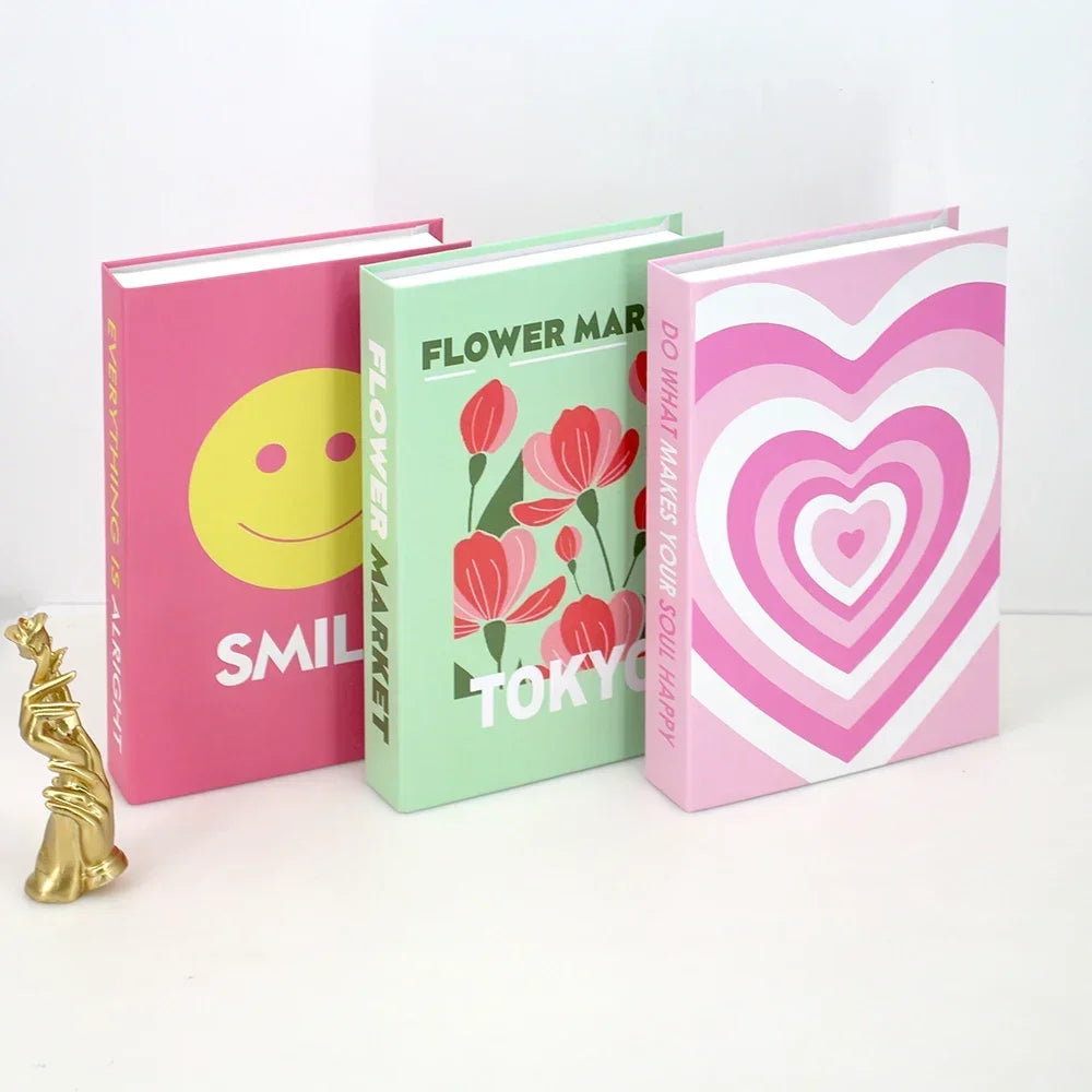 3Pcs Foldable Fashion Fake Books For Room Decoration