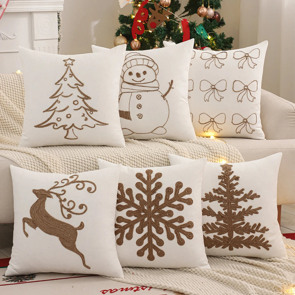 Christmas Pillow Cover Christmas Tree Reindeer Snowflake Winter