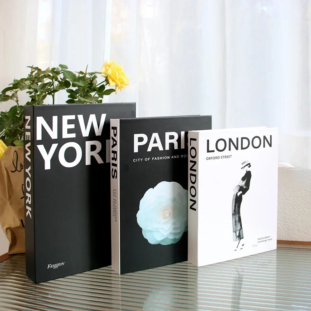 3Pcs Foldable Fashion Fake Books For Room Decoration