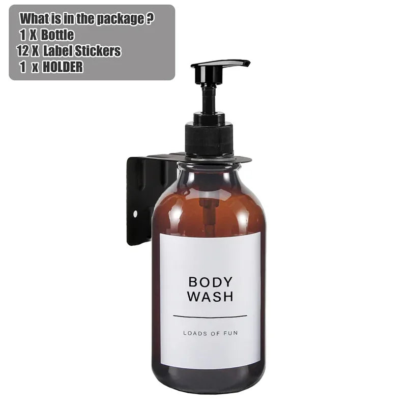 Soap Dispenser For Shampoo, Conditioner And Body Wash With Hook Hanger