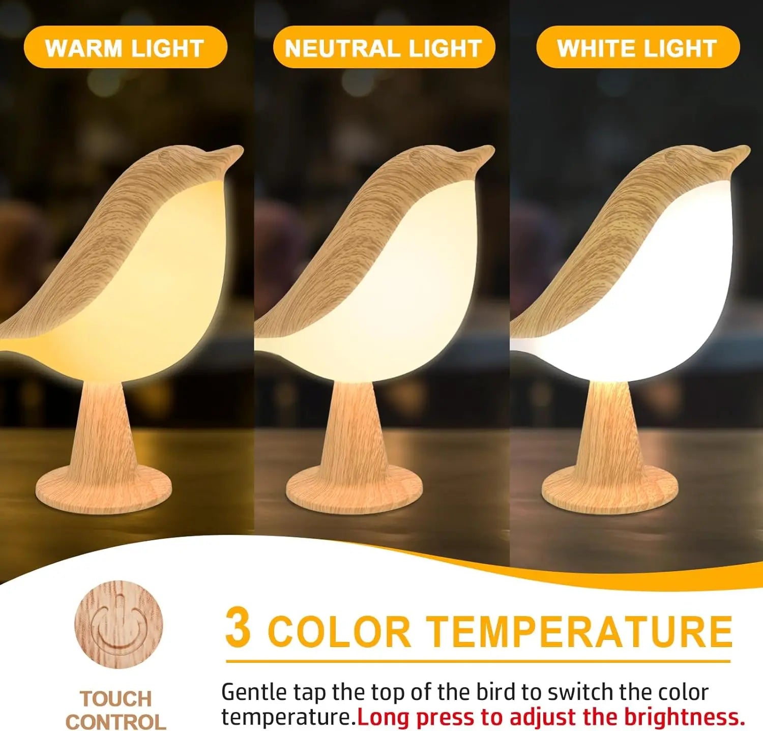 Bird Lamp 3 Color Temperature