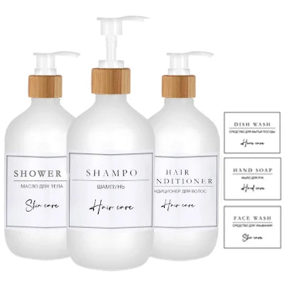 Soap Dispenser Bottle Shampoo, Shower Gel and Lotion Bottle Refillable
