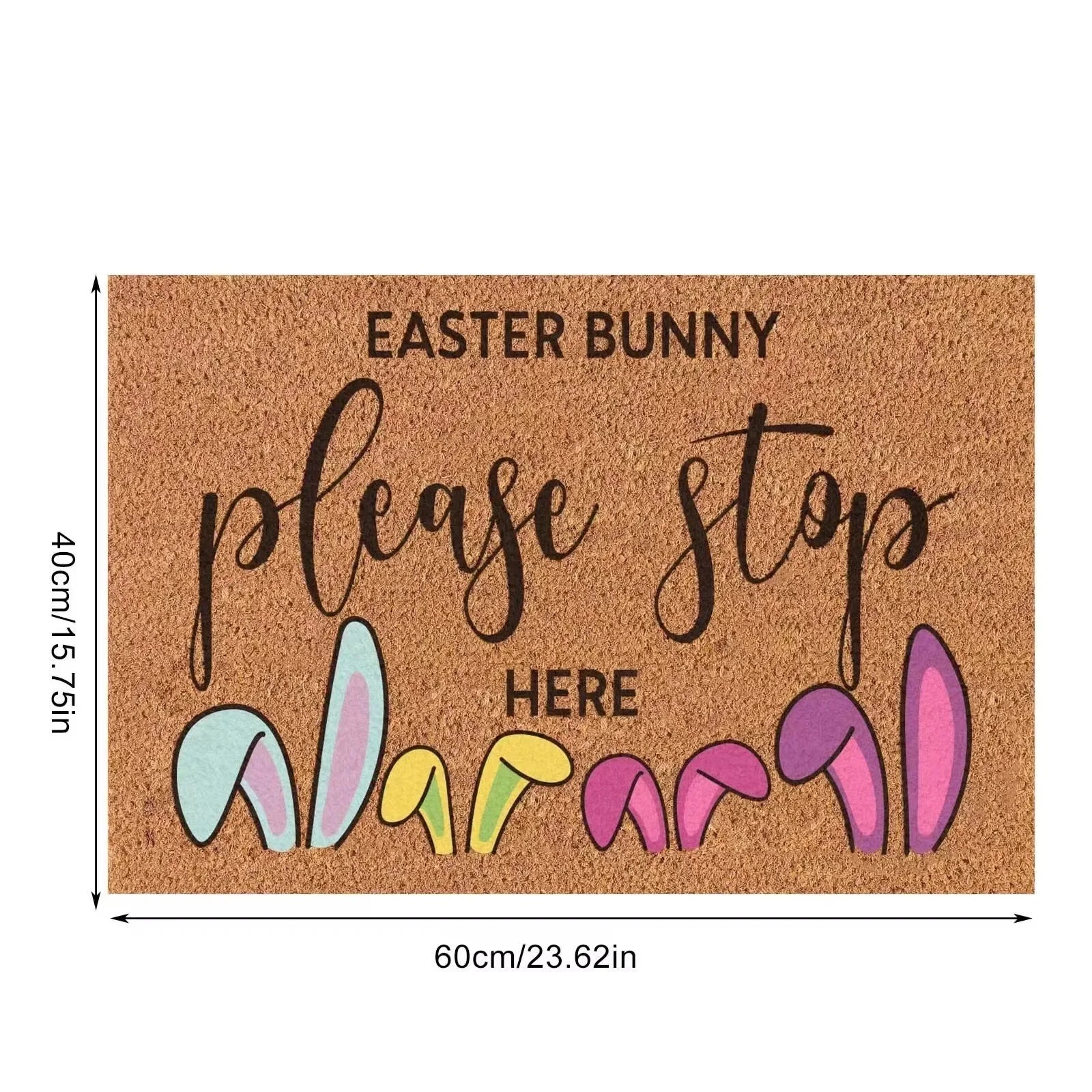 Happy Easter Entrance Floor Mat, Decorative Washable Carpet, Non-slip Easy Clean Rug