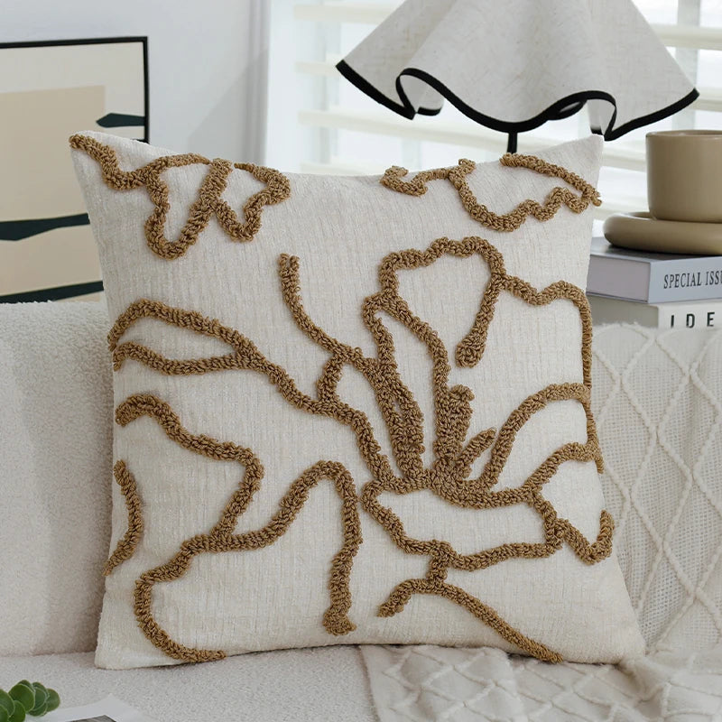 Boho Style Decorative Throw Pillow Cover Soft Geometric Lines