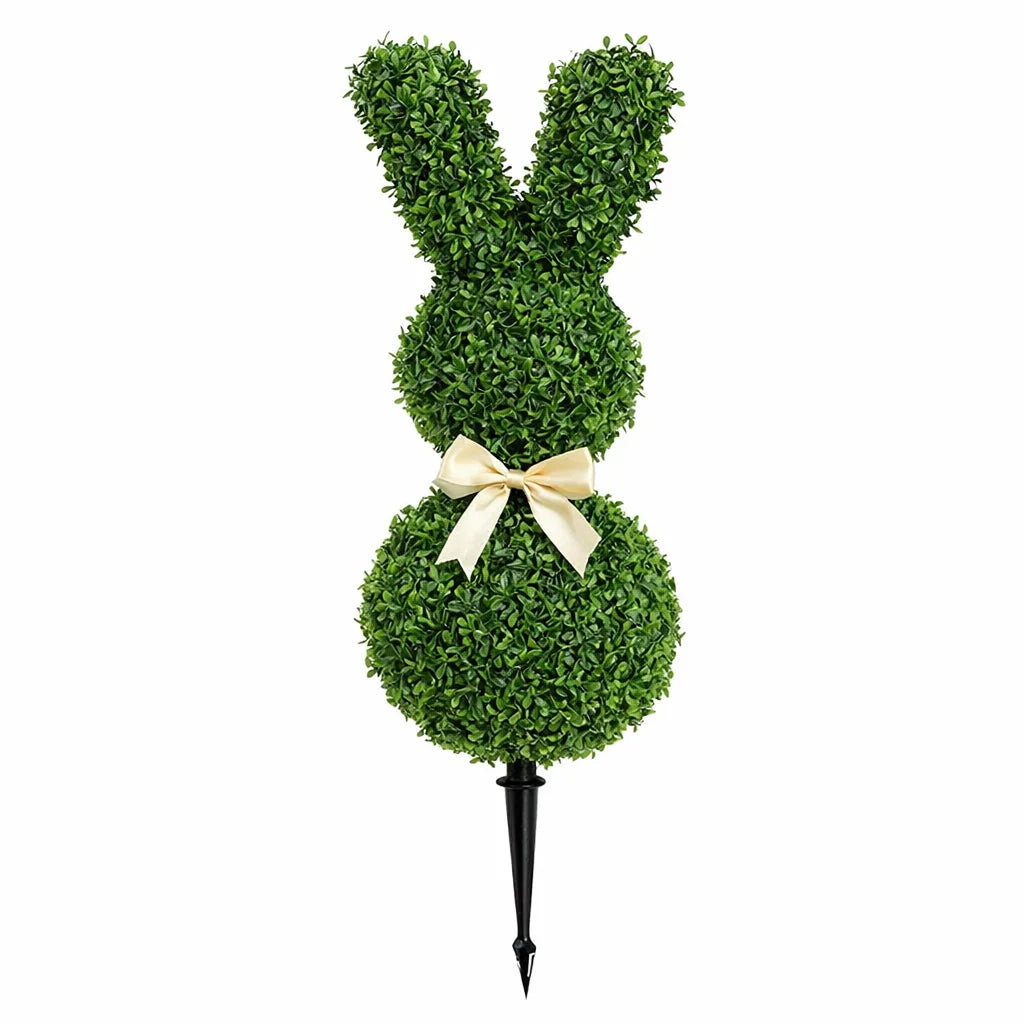 Bunny Garden Stakes Greenery Faux Rabbit Yard Spring Decor For Porch Pathway