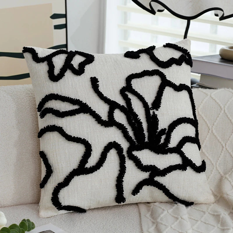 Boho Style Decorative Throw Pillow Cover Soft Geometric Lines