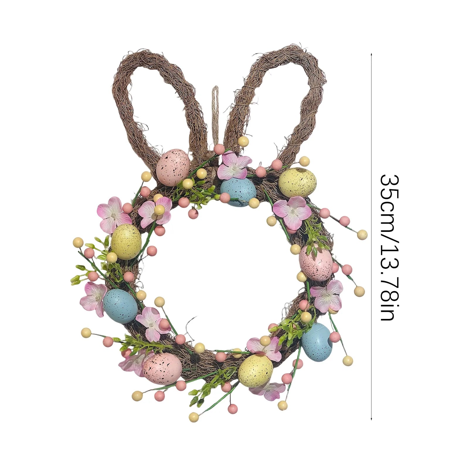Colorful Festive Eggs Floral Garland, Easter Wreaths For Front Door