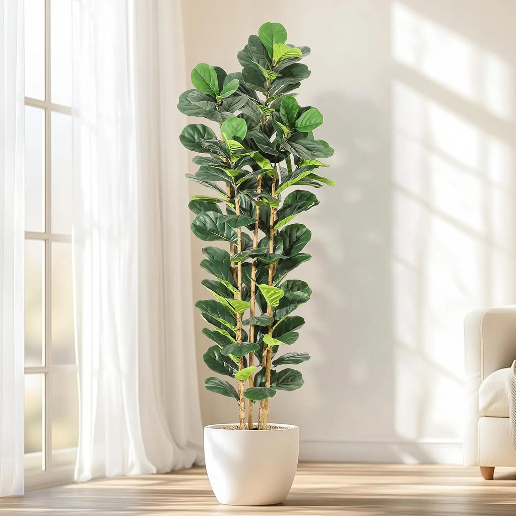 Artificial Fiddle Leaf Fig Tree with Pot Faux For Home Decor
