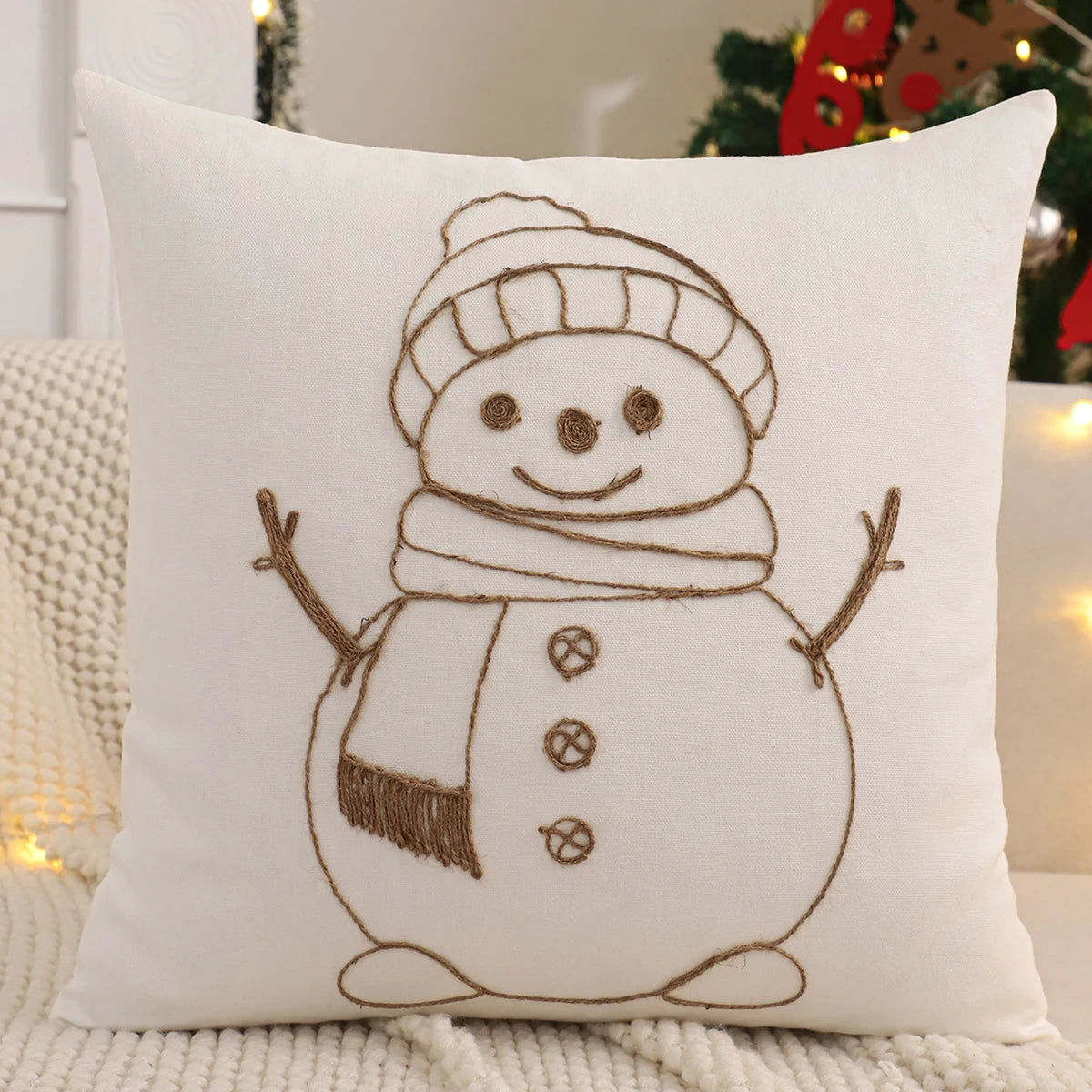 Christmas Pillow Cover Christmas Tree Reindeer Snowflake Winter