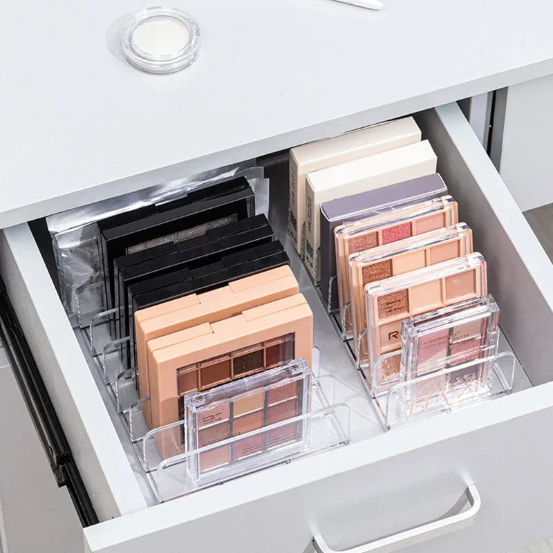 Makeup Organizer With 7-Compartment Clear Shelf