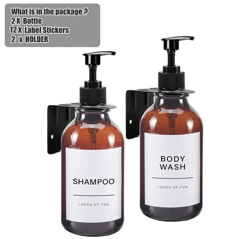 Soap Dispenser For Shampoo, Conditioner And Body Wash With Hook Hanger