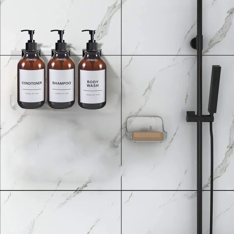 Soap Dispenser For Shampoo, Conditioner And Body Wash With Hook Hanger