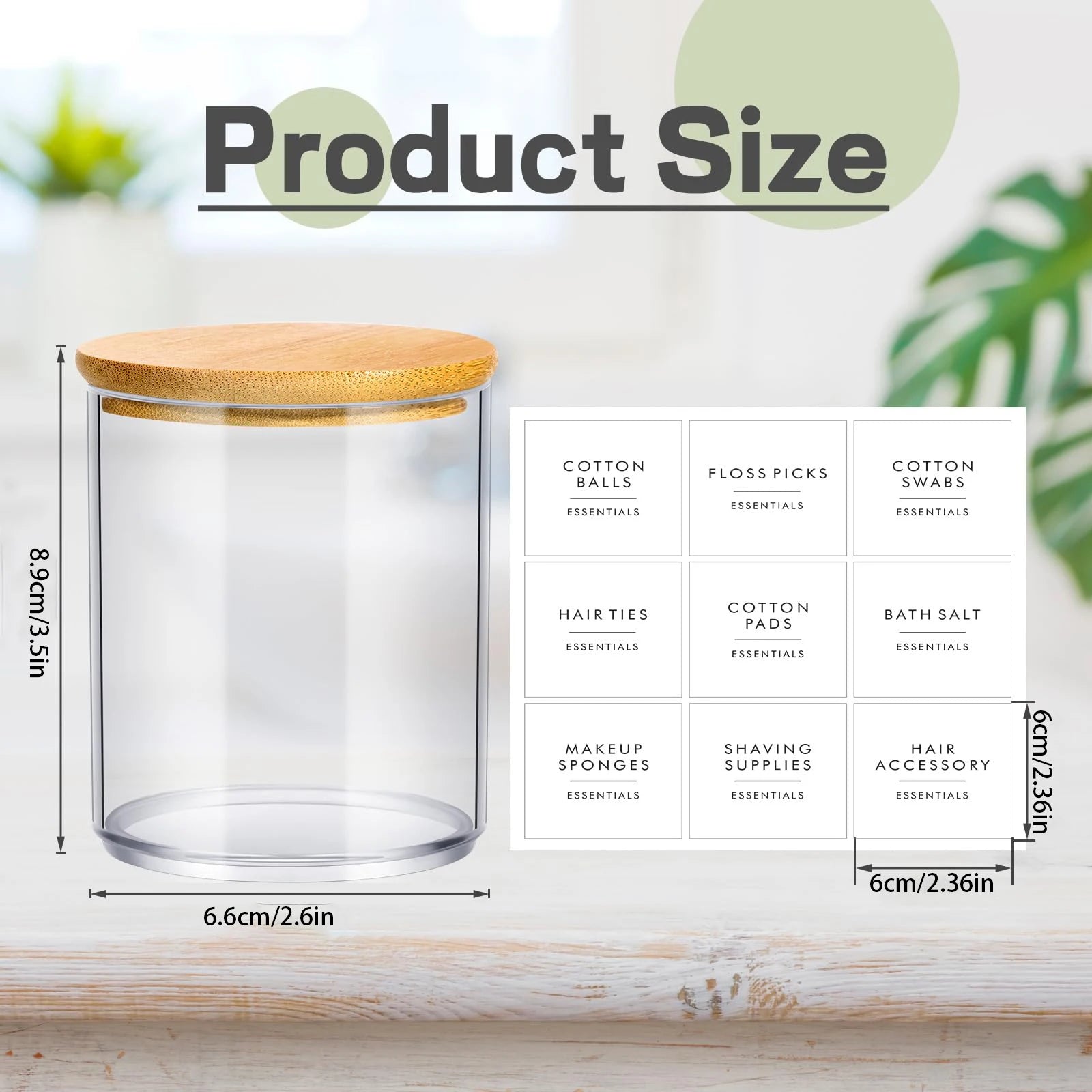 Jar Organizer Container For Cotton Pad, Cotton Ball, Swabs, Hair Ties Storage
