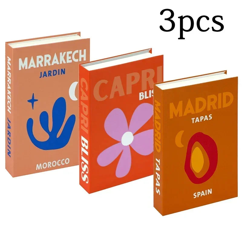 3Pcs Foldable Fashion Fake Books For Room Decoration