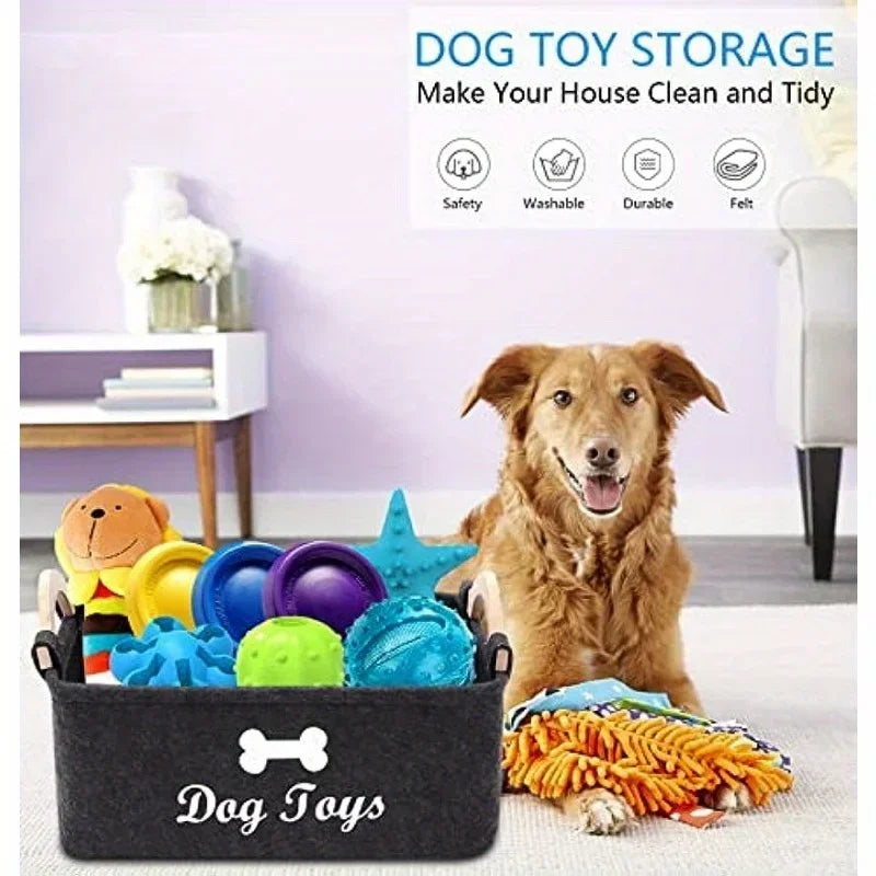 Felt pet toy box, storage basket box - perfect for organizing pets